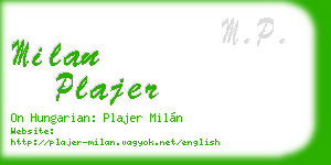 milan plajer business card